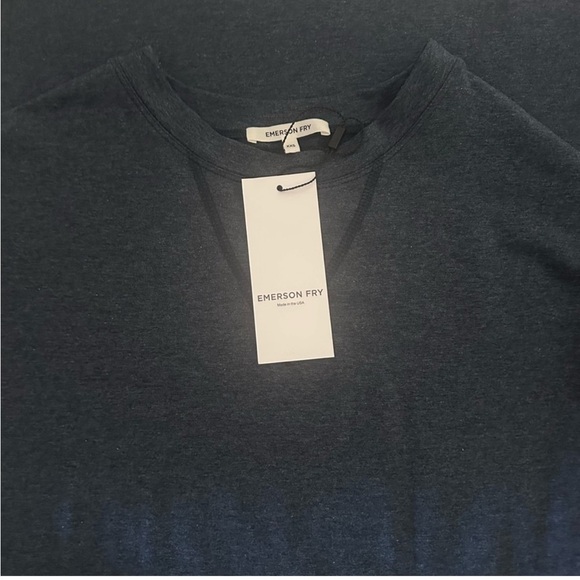 Emerson Fry Longsleeve Midi Knee Length Organic Shirt Dress, Navy Blue, SZ XXS - Picture 11 of 12